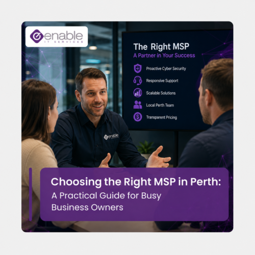 Business owners meeting with a managed IT provider in Perth to discuss cyber security and IT support